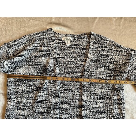 Rachel Zoe Open Cardigan Sweater Sz Large  Multi Tweed Color Texture Pockets - Picture 9 of 11